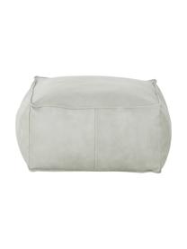 Pouf en cuir Porthos, Gris clair