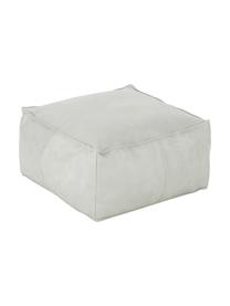 Pouf en cuir Porthos, Gris clair