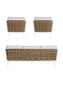 Garten-Lounge-Set Maribela, 3-tlg., Bezug: 100% Polypropylen, Gestell: Aluminium, pulverbeschich, Weiß, Beige, Hellbraun, Set mit verschiedenen Größen