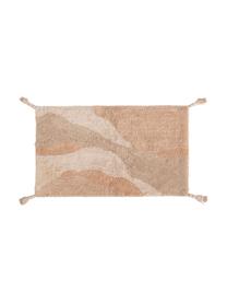 Badvorleger Malva in Beige mit Quasten, 100% Baumwolle, Beigetöne, 50 x 70 cm