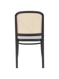 Silla de madera Franz, Asiento: ratán, Estructura: madera de abedul maciza p, Negro, An 48 x F 59 cm