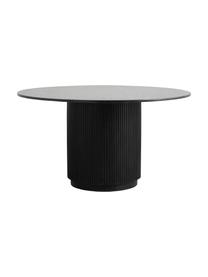 Table ronde avec plateau en marbre Erie, Ø 140 cm, Marbre noir, bois de manguier, Ø 140 x haut. 76 cm