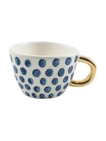 Tasses à espresso à imprimés et poignée dorée Masai, 6 élém., Bleu, blanc, couleur dorée