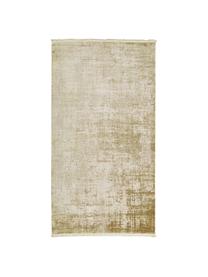 Schimmernder Teppich Cordoba mit Fransen, Vintage Style, Flor: 70% Acryl, 30% Viskose, Olivgrün, Beige, B 80 x L 150 cm (Größe XS)