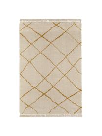 Tapis doux poils longs crème Primrose, Crème, jaune or, larg. 120 x long. 170 cm (taille S)