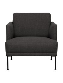 Sessel Fluente, Bezug: 100% Polyester Der hochwe, Gestell: Massives Kiefernholz, FSC, Beine: Metall, pulverbeschichtet, Webstoff Anthrazit, B 74 x T 85 cm