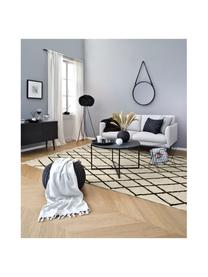 Tapis en laine Graphic Nature, Crème, décor noir irrégulier