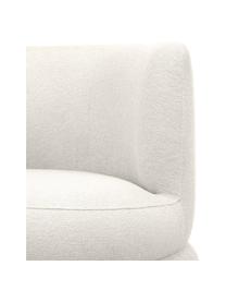 Design bouclé fauteuil Solomon, Bekleding: 100% polyester Met 35.000, Frame: massief sparrenhout, FSC-, Poten: kunststof, Bouclé crèmewit, B 95 x D 80 cm