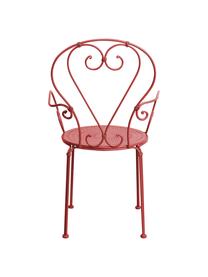 Chaise de jardin en métal et à accoudoirs Century, Rouge