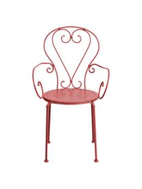 Chaise de jardin en métal et à accoudoirs Century, Rouge