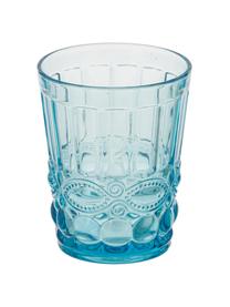 Set 6 bicchieri acqua  con rilievo decorativo Nobilis, Vetro, Multicolore, Ø 8 x Alt. 10 cm