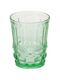 Set 6 bicchieri acqua  con rilievo decorativo Nobilis, Vetro, Multicolore, Ø 8 x Alt. 10 cm