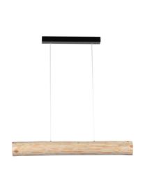 Grote dimbare LED hanglamp Lucas van hout, Lampenkap: grenenhout, naturel, Baldakijn: gecoat metaal, Beige, 90 x 12 cm