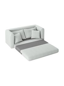 Slaapbank Lido (2-zits), Bekleding: polyester met linnengevoe, Frame: massief grenen, spaanplaa, Poten: kunststof, Polyester lichtblauw, zwart, B 158 x D 69 cm