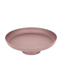 Plateau rond décoratif vieux rose Dagna, Métal, enduit, Brun-gris foncé, Ø 27 x haut. 10 cm