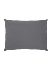 Taies d'oreiller en percale gris foncé Elsie, 2 pièces, Gris foncé, larg. 50 x long. 70 cm