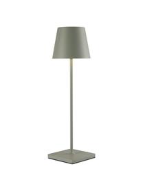 Přenosná stmívatelná venkovní LED lampa Kelly, Potažený hliník, Olivově zelená, Ø 10 cm, V 38 cm