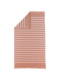 Fouta pur coton 100x180 Filena, Rouge terracotta, blanc