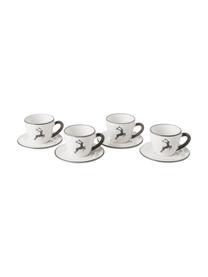 Espressokop en schotel for you Gourmet Grey Deer, 2-delig, Porselein, Fine Bone China, Grijs, wit, 60 ml