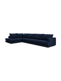 XXL-Ecksofa Tribeca in Dunkelblau, Bezug: 100% Polyester Der hochwe, Gestell: Massives Buchenholz, Webstoff Dunkelblau, B 405 x T 228 cm