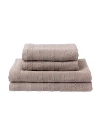 Set de toallas de algodón Camila, 4 uds., Gris pardo, Set de diferentes tamaños