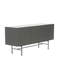 Modernes Sideboard Anders mit 3 Türen in Grau, Korpus: Mitteldichte Holzfaserpla, Füße: Metall, pulverbeschichtet, Grau, 160 x 79 cm