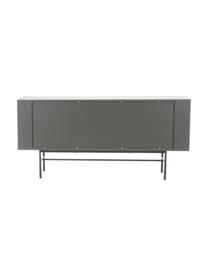 Credenza moderna con 3 ante Anders, Piedini: metallo verniciato a polv, Grigio, Larg. 160 x Alt. 79 cm