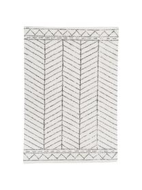 Bavlnený koberec s boho vzorom Firre, 95% bavlna, 5% iné vlákno, Lomená biela, čierna, Š 200 x D 300 cm (veľkosť L)
