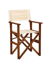 Silla de jardín de madera de acacia plegable Hollywood, Estructura: madera de acacia con cert, Marrón, crema, An 53 x F 54 cm