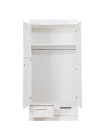 Armoire blanche bois massif 2 portes battantes Connect, Blanc, larg. 94 x haut. 195 cm