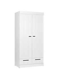 Armadio bianco a 2 ante Connect, Ripiani: melamina, Bianco, Larg. 94 x Alt. 195 cm