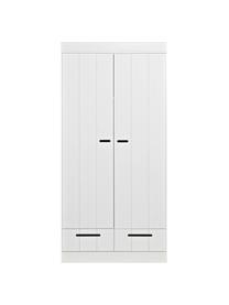 Armoire blanche bois massif 2 portes battantes Connect, Blanc, larg. 94 x haut. 195 cm