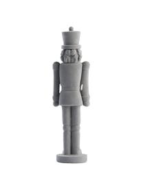 Figura decorativa artesanal cascanueces Sella, Poliresina, terciopelo de poliéster, Gris, An 7 x Al 24 cm