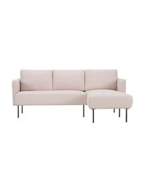 Sofa narożna z metalowymi nogami Ramira, Tapicerka: poliester Dzięki tkaninie, Nogi: metal malowany proszkowo, Blady różowy, S 192 x G 139 cm