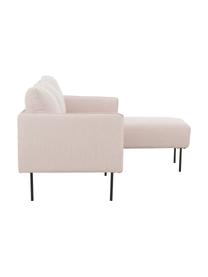 Ecksofa Ramira in Rosa mit Metall-Füßen, Bezug: Polyester 40.000 Scheuert, Gestell: Massives Kiefernholz, Spe, Füße: Metall, pulverbeschichtet, Webstoff Rosa, 192 x 79 cm