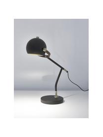 Grosse Schreibtischlampe Bow mit Leder-Dekor, Lampenschirm: Metall, lackiert, Dekor: Kunstleder, Schwarz, 42 x 54 cm