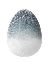 Ručne fúkaný dekoratívne veľkonočné vajíčko Gina, Sklo, Modrá, biela, Ø 11, V 14 cm