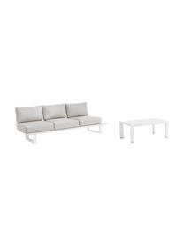 Tuin loungeset Konnor, 3-delig, Bekleding: 100% polypropyleen, Frame: gepoedercoat aluminium, Beige, wit, Set met verschillende formaten