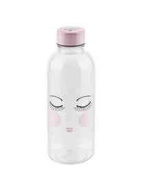 Trinkflasche Les Yeux, Kunststoff, frei von BPA, BPS und Phthalaten, Flasche: Transparent, Rosa, Schwarz Deckel: Rosa, Ø 8 x H 21 cm