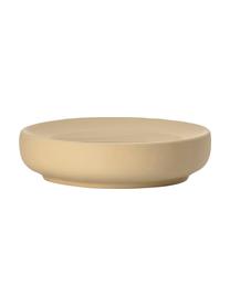 Porte-savon Ume, Grès cérame recouvert d'une surface Soft-touch (plastique), Beige, Ø 12 x haut. 3 cm