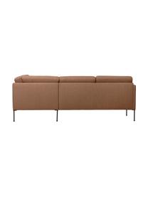 Sofa narożna Fluente, Tapicerka: 100% poliester Dzięki tka, Stelaż: lite drewno sosnowe z cer, Nogi: metal malowany proszkowo, Jasnobrązowa tkanina, S 221 x G 200 cm, lewostronna