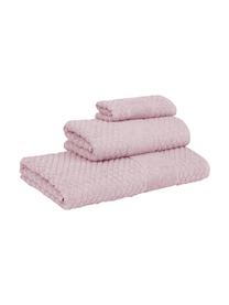 Lot de serviettes de bain vieux rose nid d'abeille Katharina, 3 élém., Vieux rose, Lot de différentes tailles