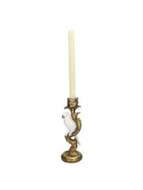 Candelabro Parrot, Poliresina, Dorato, bianco, Larg. 10 x Alt. 26 cm