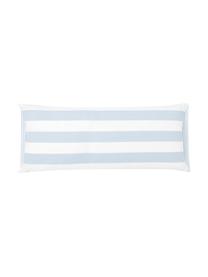 Funda de almohada de algodón Lorena, Azul claro, blanco crema, An 45 x L 110 cm