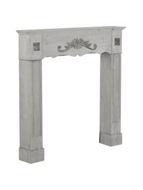 Consolle per caminetto country Menton, Pannello di fibra a media densità e legno di paulownia, verniciato, Grigio, Larg. 105 x Prof. 18 cm