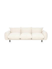 Sofa Saga (3-Sitzer) in Beige mit Metall-Füßen, Bezug: 100% Polyester 35.000 Sch, Gestell: Massives Birkenholz, Füße: Metall, pulverbeschichtet, Webstoff Beige, B 232 x T 103 cm