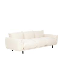 Sofa Saga (3-Sitzer) in Beige mit Metall-Füßen, Bezug: 100% Polyester 35.000 Sch, Gestell: Massives Birkenholz, Füße: Metall, pulverbeschichtet, Webstoff Beige, B 232 x T 103 cm