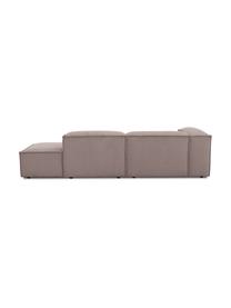 Diván modular de pana Lennon, Tapizado: pana (92% poliéster, 8% p, Estructura: madera de pino maciza, ma, Patas: plástico, Pana gris pardo, An 269 x F 119 cm, respaldo derecho