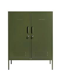 Credenza alta in metallo The Midi, Acciaio verniciato a polvere, Verde scuro, Larg. 85 x Alt. 111 cm