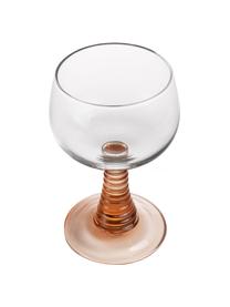 Bicchiere vino con  gambo finemente lavorato Swirl 8 pz, Vetro, Trasparente, beige, Ø 9 x Alt. 14 cm